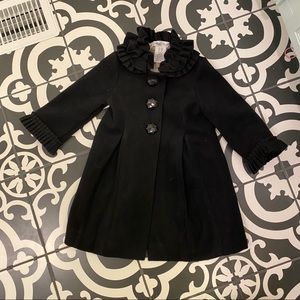 Jillian’s Closet Black Ruffle Dress Coat